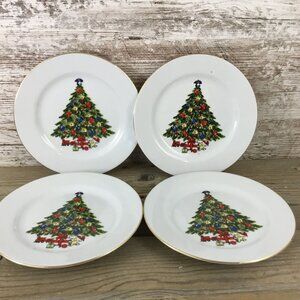 Sea Gull Christmas Heritage China Salad/Dessert Plates 7" Set Of 4